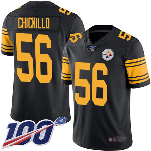 Men Pittsburgh Steelers Football #56 Limited Black Anthony Chickillo 100th Season Rush Nike NFL Jersey